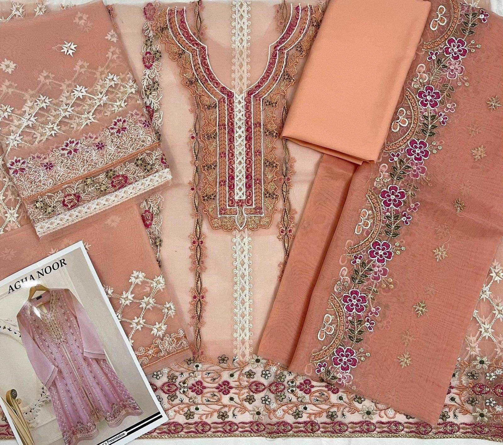 Agha Noor Organza Suit - Yumnaz