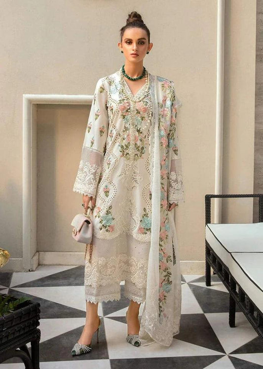 Crimson Monsoon Blooms  Chikankari Lawn 3 Pc Unstitched