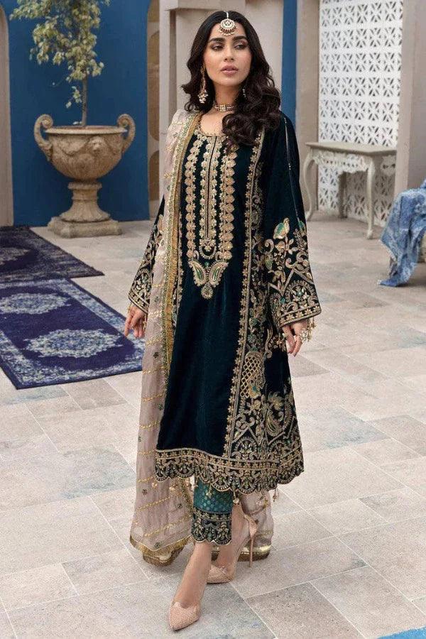 Eman Adeel Makhmal Collection 3 Pc Unstitched MK-2 - Yumnaz