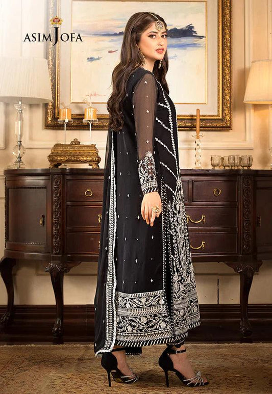 Asim Jofa Luxury Chiffon Collection 3 Pc Unstitched AJJM 21 Jhilmil Luxury Festive - Yumnaz