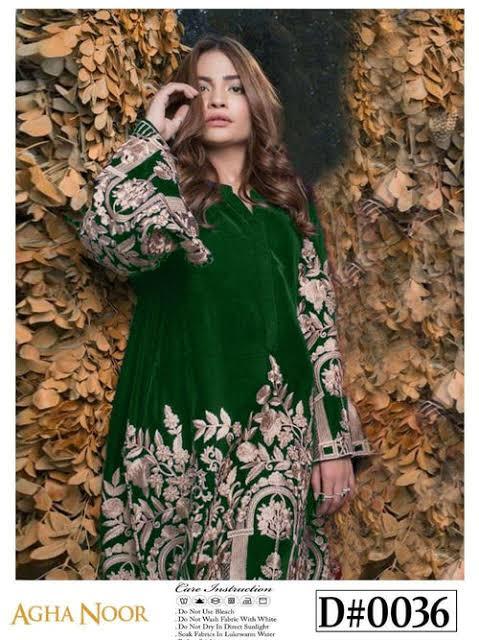 Agha Noor Velvet Suit - Yumnaz