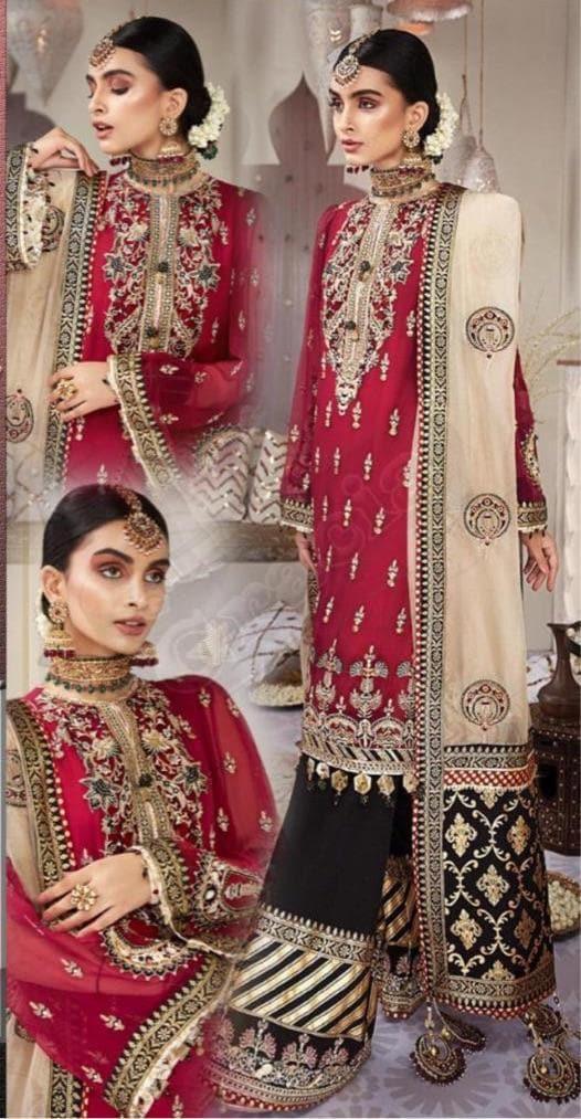 Anaya Chiffon Bridal Suit - Yumnaz