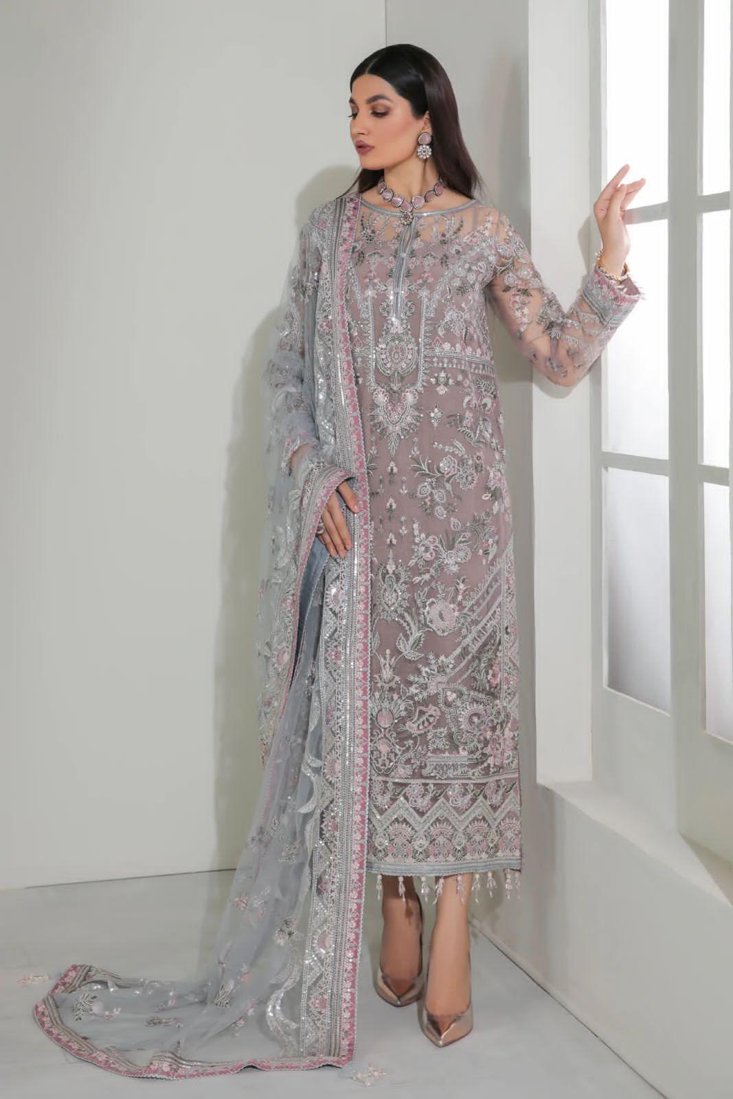 Baroque Chiffon Suit - Yumnaz