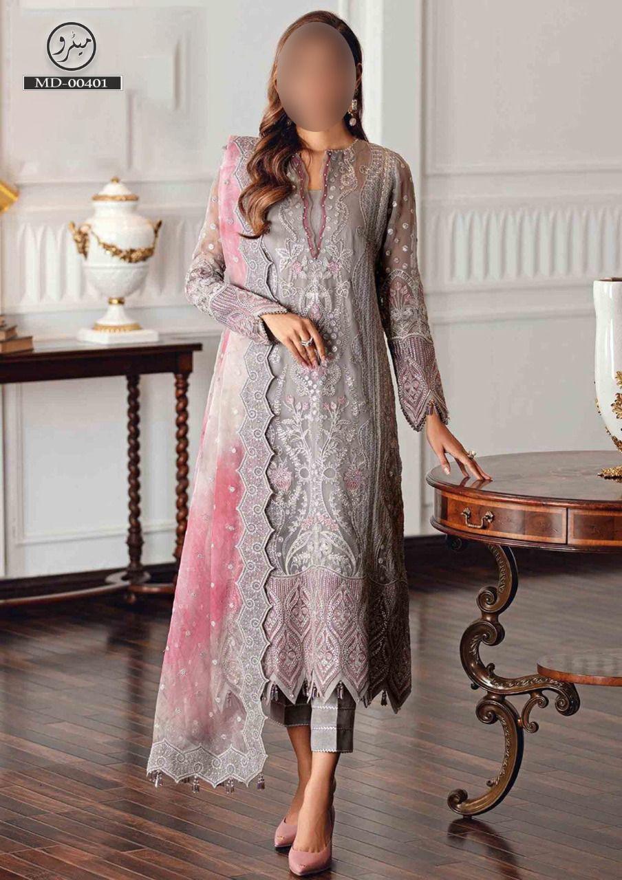 Baroque Chiffon Suit - Yumnaz