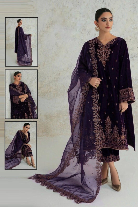 Baroque Velvet Suit - Yumnaz