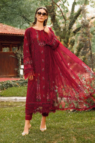 Maria.B Voyage A Luxe Embroidered Lawn Suits Unstitched 3 Piece 9A - Yumnaz