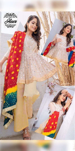 Dholki Embroidered Organza Suit - Yumnaz