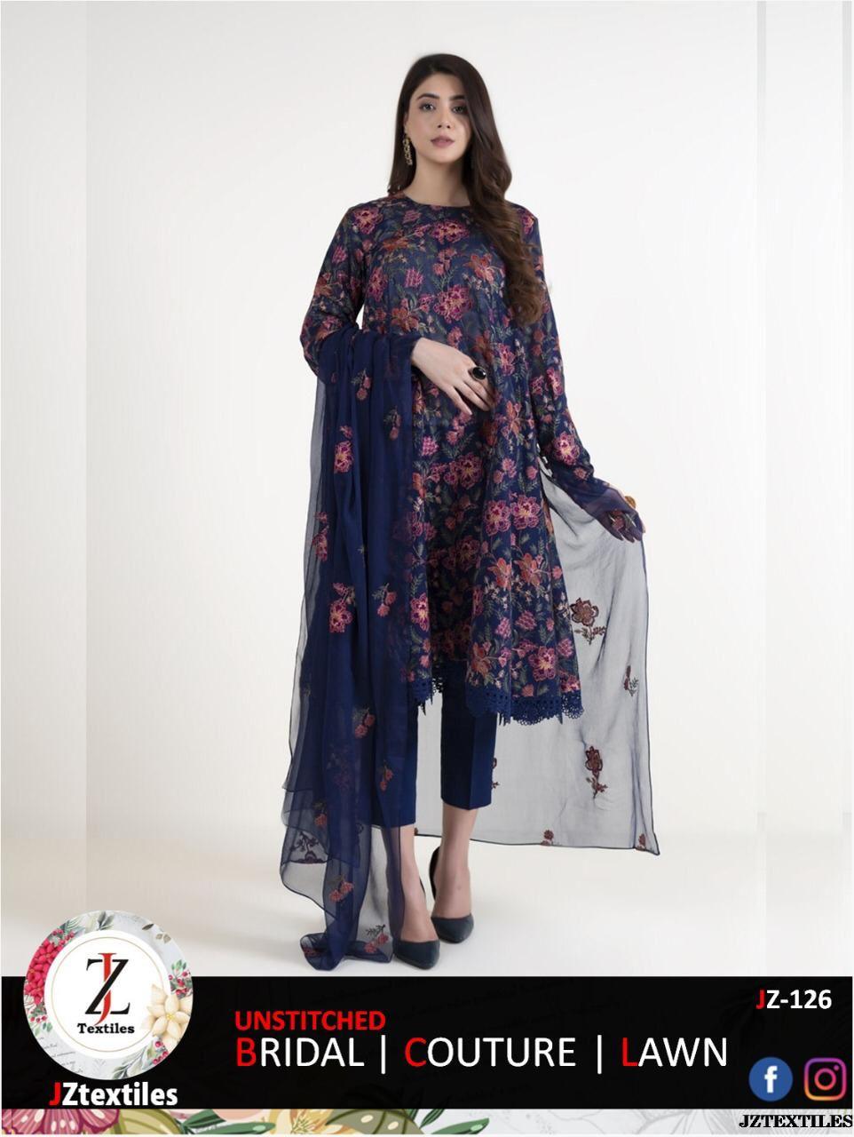 Embroidered Chiffon Suit - Yumnaz