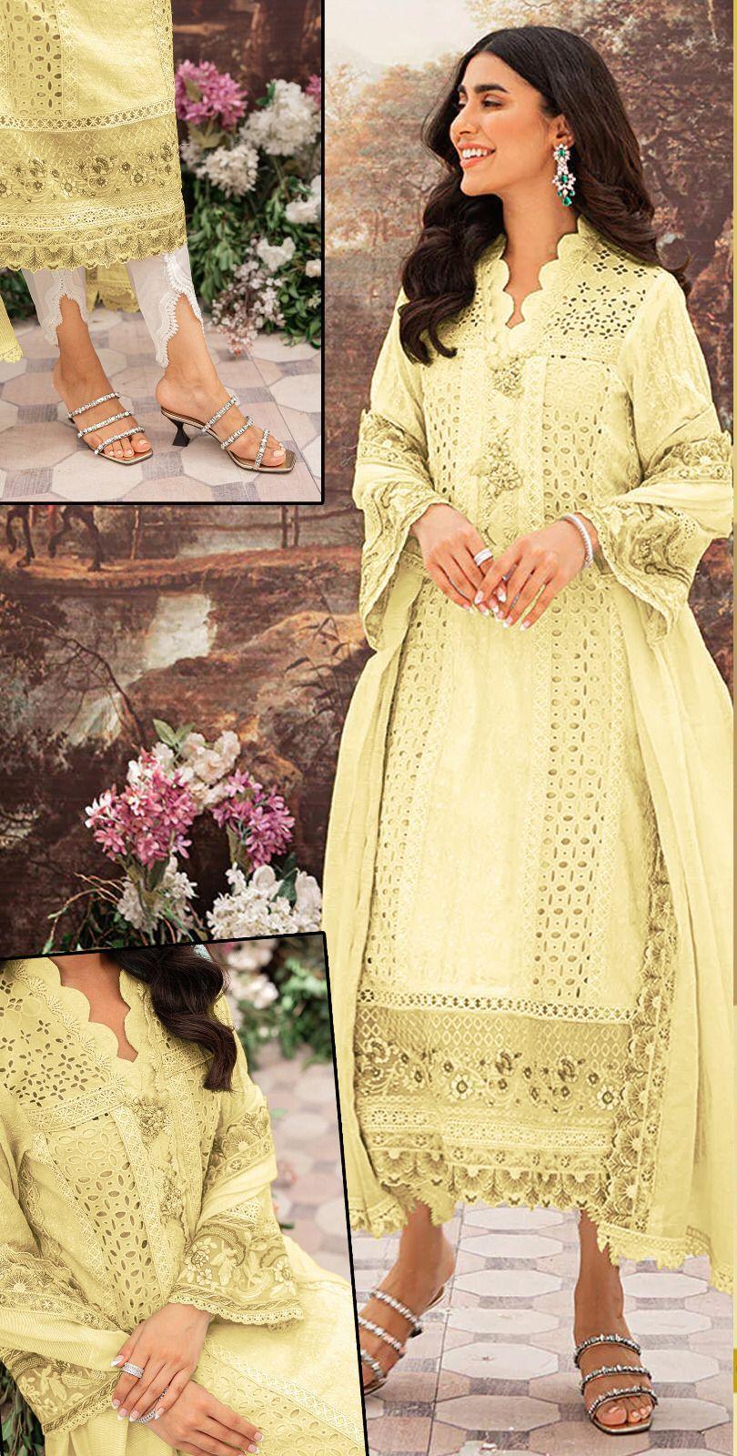 Embroidered Cotton Suit-Cotton Suits-Replica Zone