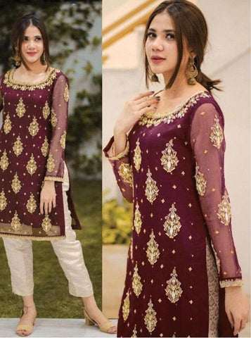 Ibrahim Sami Chiffon Suit-Replica Suits-Replica Zone