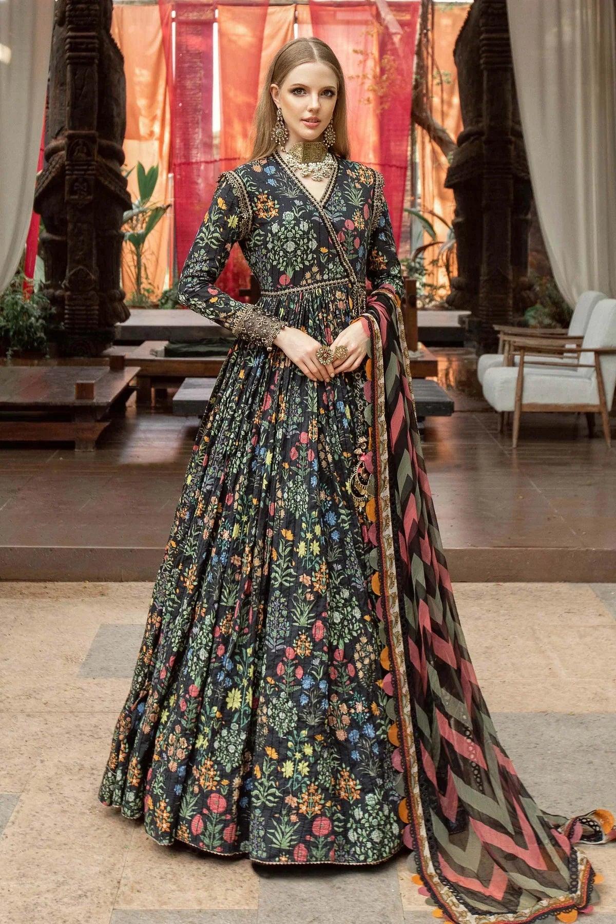 M Prints By Maria.B Embroidered Lawn Suits Unstitched 3 Piece MB23MPE 8B - Eid Collection - Yumnaz