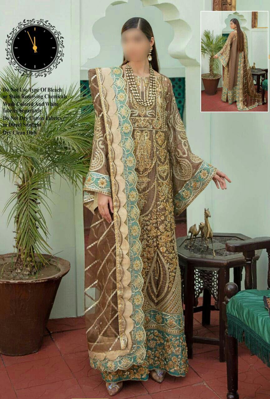 Maryams Chiffon Suit - Yumnaz