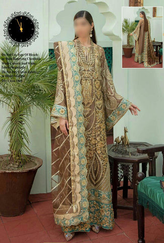 Maryams Chiffon Suit - Yumnaz