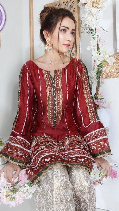 Sarosh Salman Chiffon Suit-Replica Suits-Replica Zone