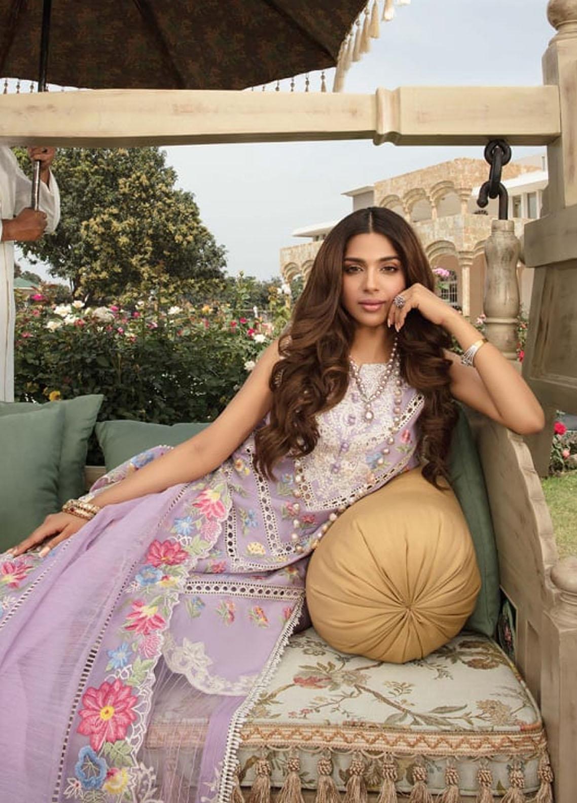 Crimson by Saira Shakira Embroidered Lawn Suits Unstitched 3 Piece 6A-LAVENDER - Luxury Collection - Yumnaz